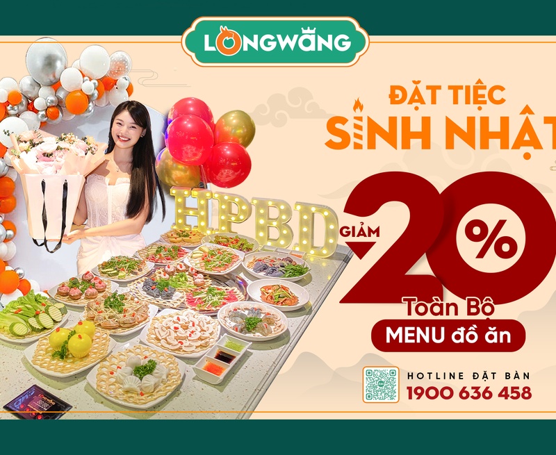 MỪNG SINH NHẬT THÀNH VIÊN - GIẢM 20% TOÀN BỘ MENU ĐỒ ĂN!